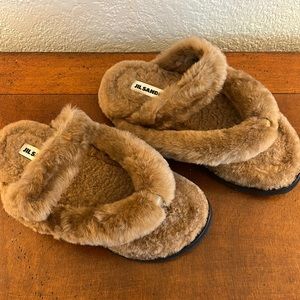 NEW Jil Sander Shearling Sandals - size 41